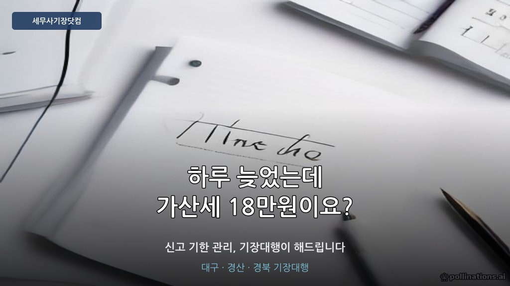 가산세 상담 기장대행 계약 - 세무사기장닷컴 경산 대구